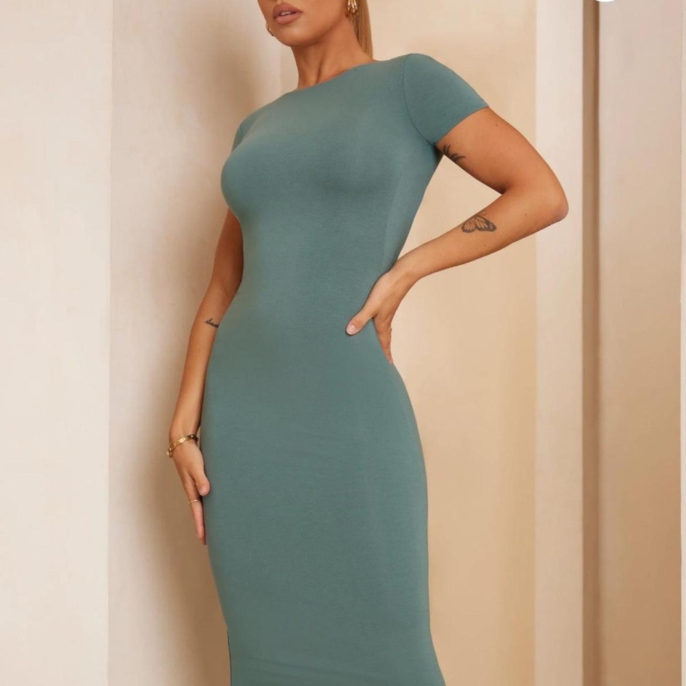 Oh Polly Teal Midi Dress